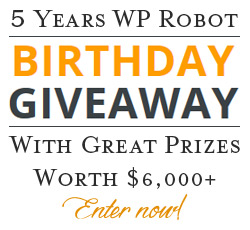 WP Robot Birthday Giveaway