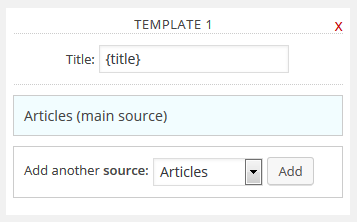 Display of a default template after adding it.