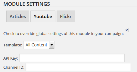 Activated overriding for Youtube settings.