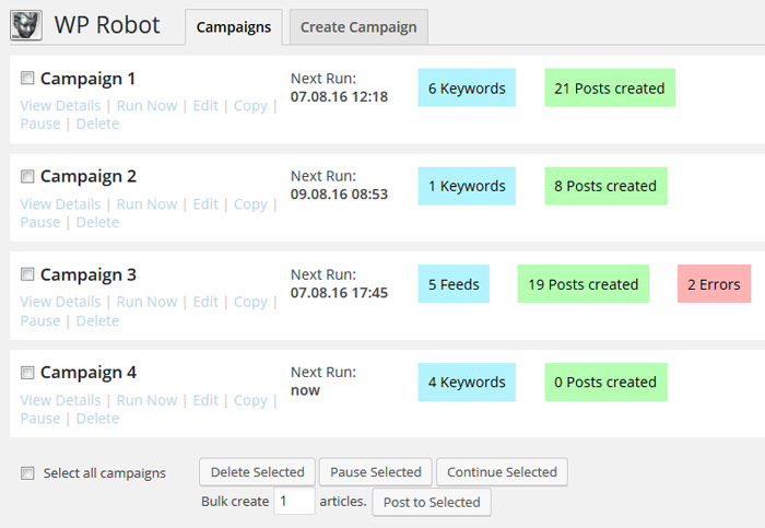 WP Robot Autoblogging WordPress plugin 